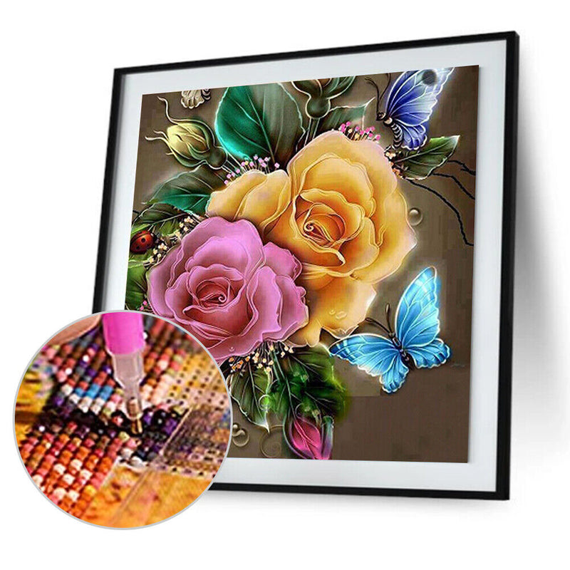 5D DIY Round Drill Diamond Painting Flowers Cross Stitch Embroidery Kit Newly