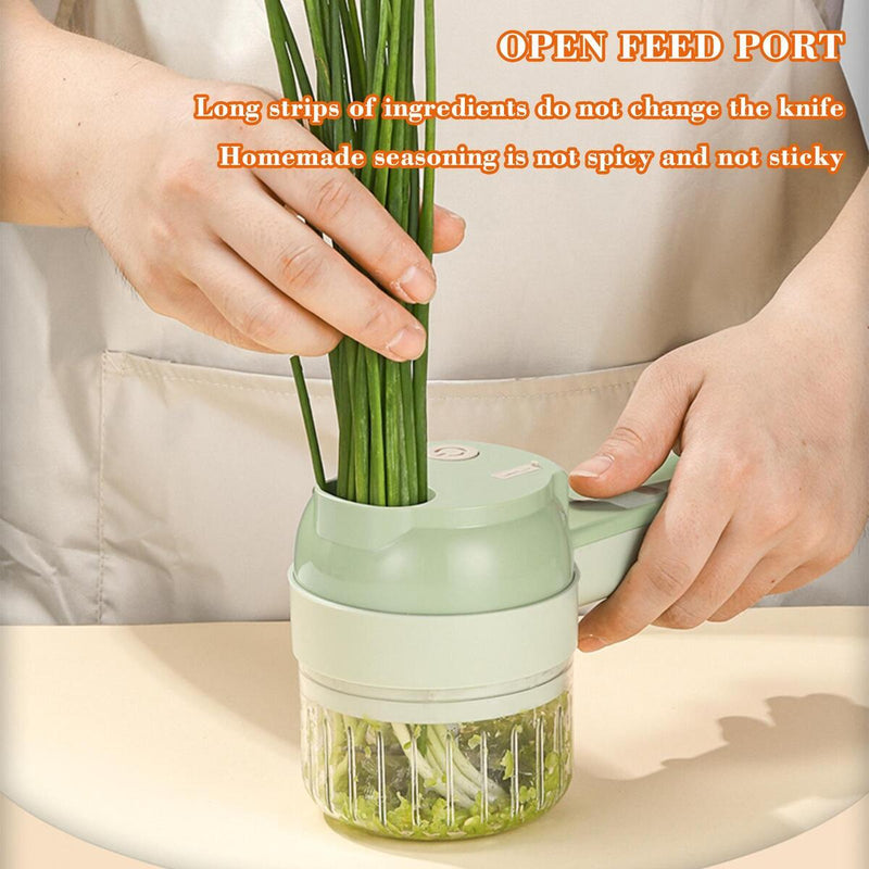3in1 Handheld Electric Vegetable Cutter Set Durable Crusher Kitchen Tool`