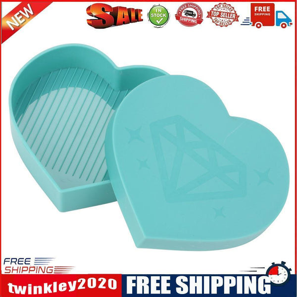 5D DIY Diamond Painting Tray Plastic Heart Shape Drill Plate (Sky Blue)