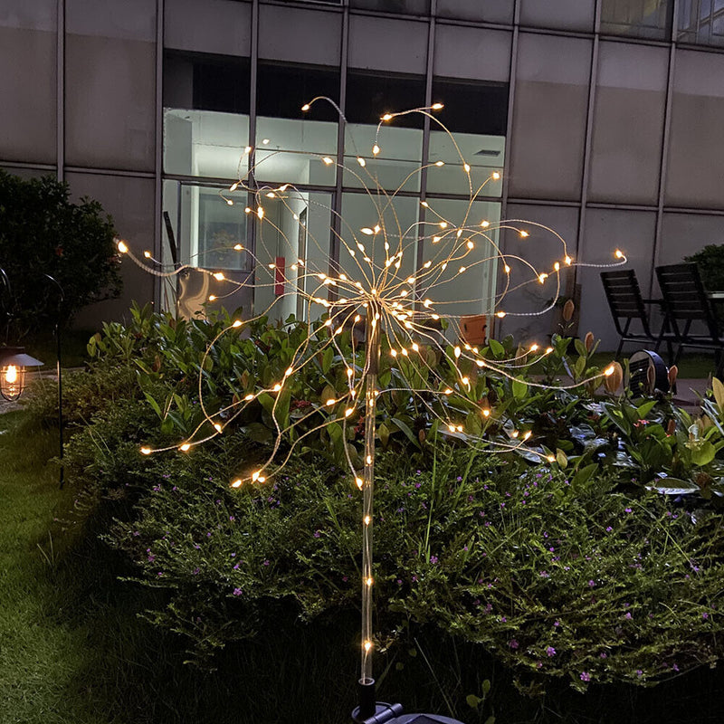 125LED Solar Fireworks Light Waterproof Dandelion Lamps for Outdoor Garden Patio