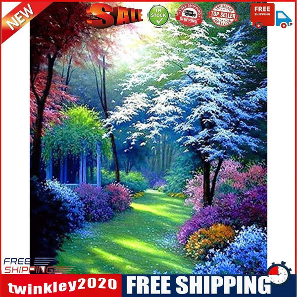 Colorful Woods Oil Paint By Numbers Kits DIY Handpainted on Canvas Wall Art