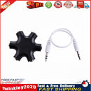 3.5mm Earphone Headphone Audio Splitter 1 Male to 5 Female Adapter (Black) Newly