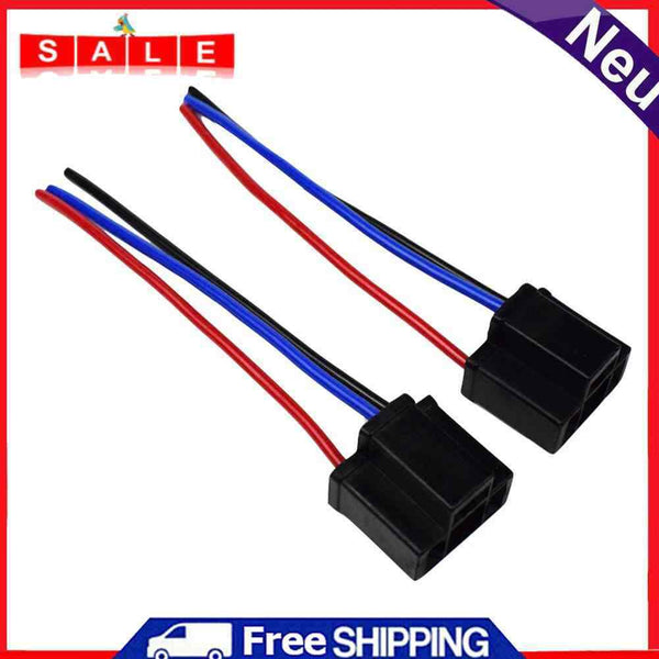 2pcs H4 9003 Socket Wiring Harness Female Connector Pig Tail for Fog Headlight