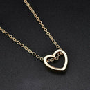 Accessories Choker Charm Necklace LOVE Heart Pendant Stainless Steel Chain