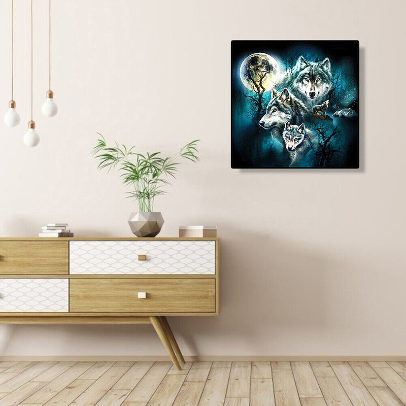 Oil Paint By Numbers Picture DIY Drawing Painting Night Wolf Paint Decor Art