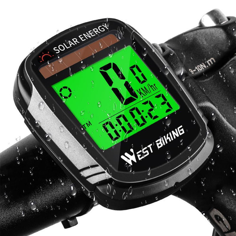 WEST BIKING Solar Energy MTB Bike Computer Bicycle Wireless Backlight Odometer