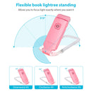 Book Night Reading Light - USB Rechargeable Clip-on Mini LED Lamp (Pink)