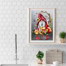 Handmade Red Cap Gnome 5D DIY Full Round Drill Drawing Kit Art Diamond Painti