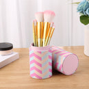 Portable PU Leather Makeup Storage Holder Cosmetic Brush Pen Cup Box (A) Newly