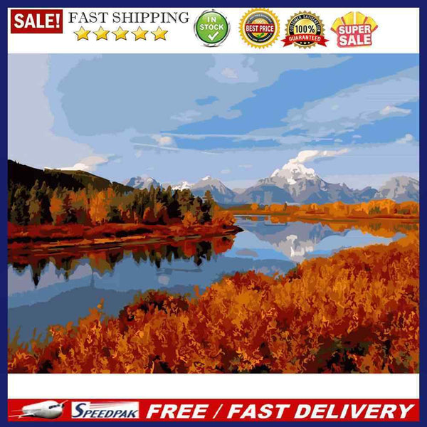 DIY Digital Painting By Numbers Landscape Picture Modern Home Living Room D