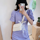 Daisy Women Shoulder Bag Female Flower Embroidery Pleated Belt Messenger Pouch