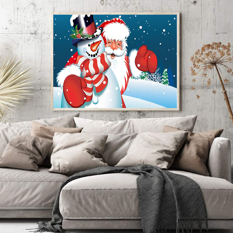 Santa Claus Oil Paint By Numbers Kits Canvas Drawing DIY Coloring Picture Crafts