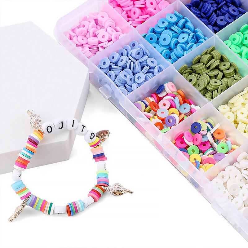 Bracelet Making Beads Kit Colorful Mixed Polymer Clay Beads DIY Jewelry Set