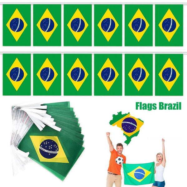 Bunting Brazil Flag 5 Metres 20 Flags Football Brazilian Brasil Country#