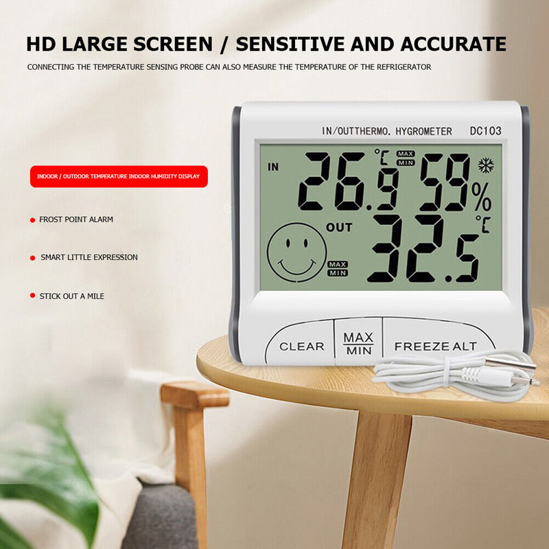 Home Indoor Thermometer LCD Digital Temperature Hygrometer Gauge Humidity Meter