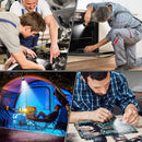 Emergency Work Lights Keychains Waterproof COB LED Flashlight Torch (Black)