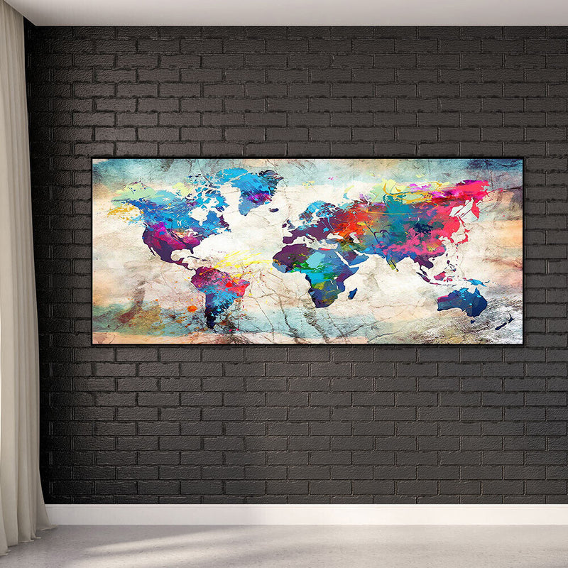 World Map Oil Paint By Numbers Kits Canvas Picture DIY Home Decoration Gift