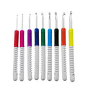 Crochet Needles 9 Piece ABS Knitting Crochet Needles Double Color Plastic Handle
