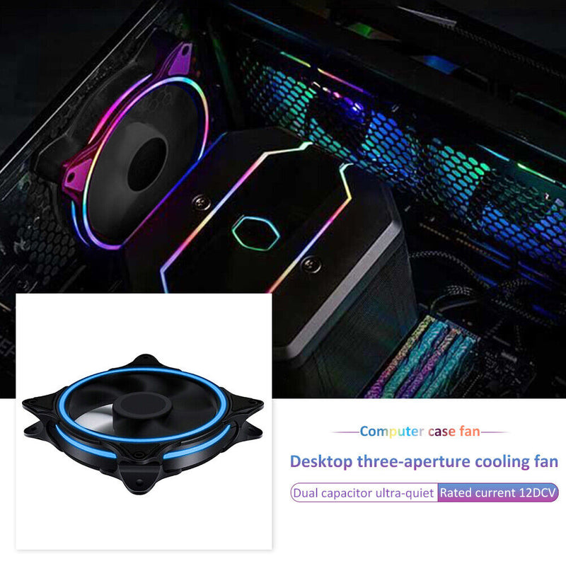 Halo Triple-Ring 120mm Quiet Fan for Desktop PC Computer Case Liquid Radiator