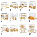 Women Women Gift Earrings Jewelry Drop Earrings Set Geometric Zircon Earring