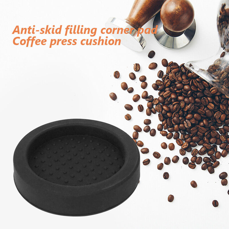Non-slip Coffee Tamper Pad Silicone Coffee Powder Hammer Press Mat (Black) Newly