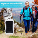 Keychain Power Bank USB Cell Phone Solar Power Bank with LED Light (White)