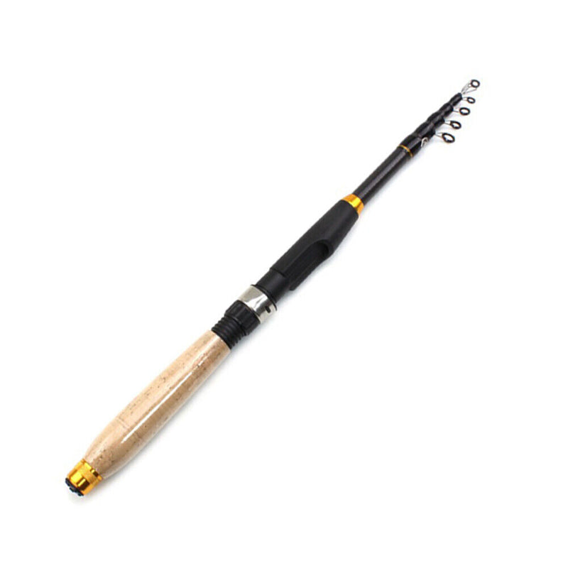 Ultra Short Telescopic Mini Spinning Fishing Rod Carbon Fiber Pole (1.8m)