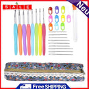 JUNERAIN Metal Aluminum Crochet Needles Yarn Wool Sewing Knitting Needles Set 28st