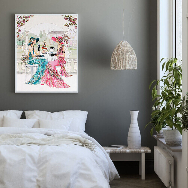 Leisurely Noblewoman Oil Canvas Picture DIY Hand Painted Paint By Numbers Kit