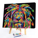 DIY Paint By Number Kit Frameless Colorful Lion Animals Handpainted Canvas Decor