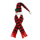 Christmas Wine Bottle Bag Washable Plaid Bottle Cap Portable Home Party Ornament
