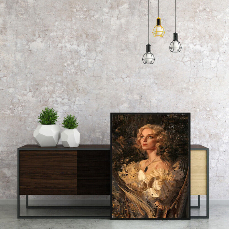 Oil Paint By Numbers Picture DIY Drawing Painting Beauty Lady Drawing Canvas