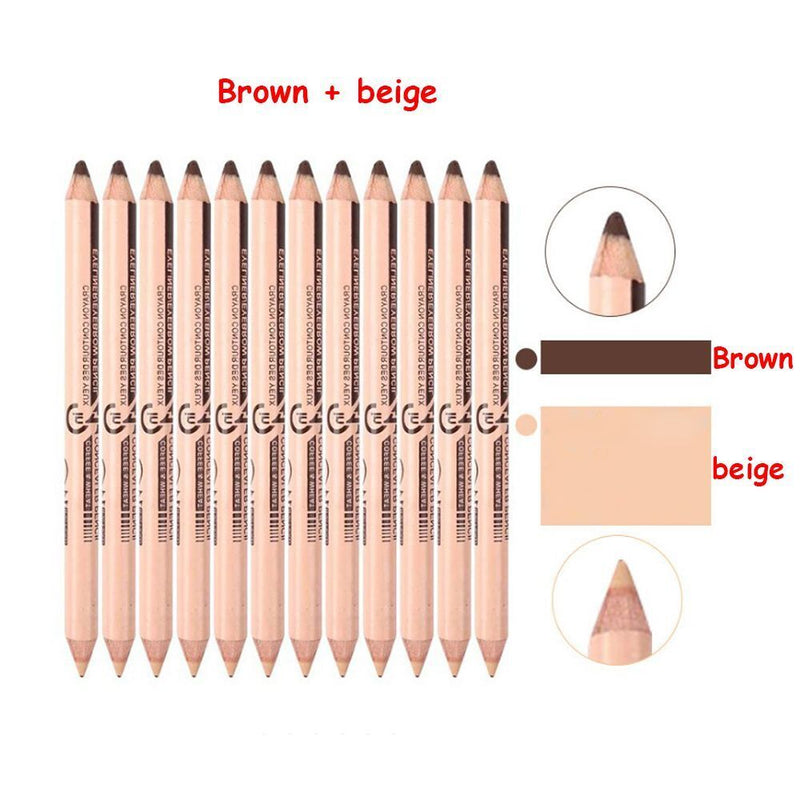 Eye Double Ended Waterproof Cosmetic Concealer pen Makeup up Eyeliner Eyebrow