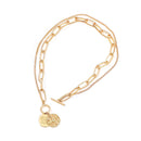 Fashion Jewelry Punk Metal Thick Chain Necklace Double Layer Street Choker Gifts