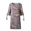 Floral Print Dresses Loose Women Summer Half Sleeve Clothing Plus Size Dress