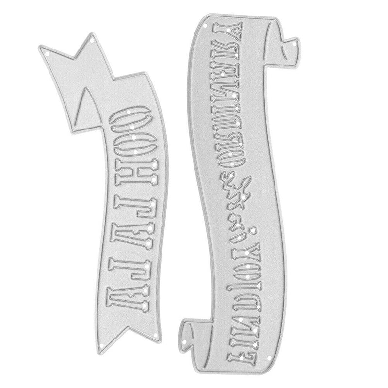 snowvirtuos 2pcs Slogan Cutting Tools Stencils Scrapbook Embossing DIY Craft A