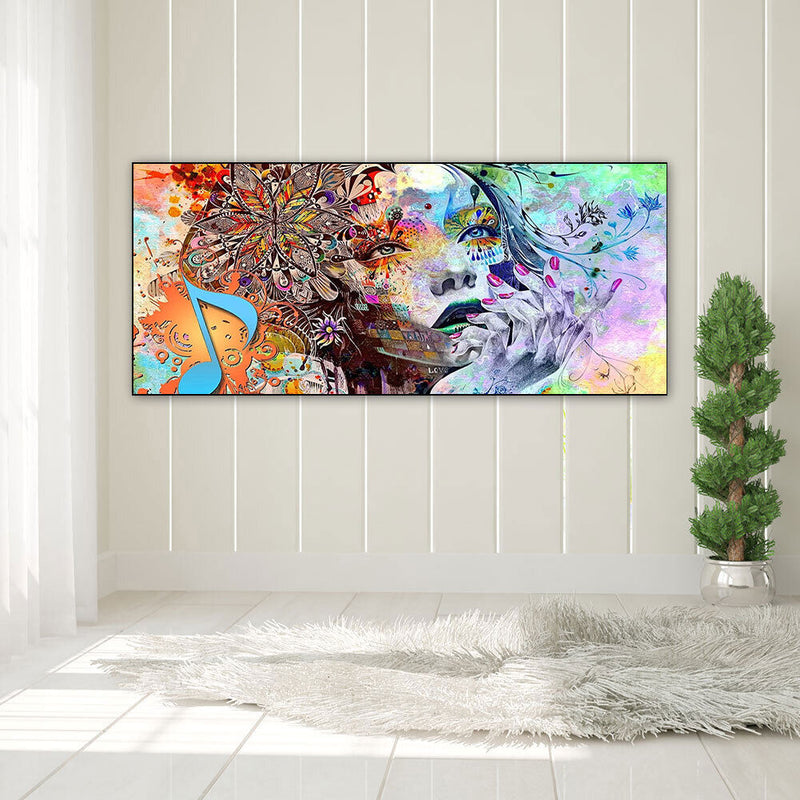 Girl Oil Paint By Numbers DIY Handpainted on Canvas Wall Art Unframed Graffiti