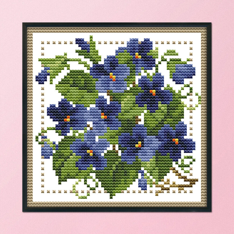 12 Months Flower DIY Cross Stitch 11CT Printed Embroidery (H424 February)