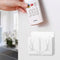 Phone Wall Mounted Holder with Plug Charging Sundries Organizer Box (White)