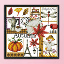14CT Stamped Cross Stitch Kits DIY Printed Needlework Decor (K942 Autumn) Newly