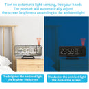 Digital Electric Radio Alarm Clock Desk Projector Mirror Time Snooze Clock Decor