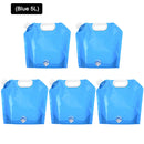 5pcs 5L Portable Outdoor Water Bag Foldable Camping Picnic Carrier (Blue) Newly