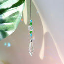 Crystal Glass Clear Chandelier Pendant Faceted Prism Part Hanging Decor (B)