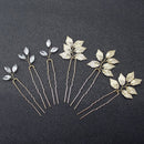 For Wedding Bridal Headpiece Women Hairpins Leaves Pins Clips Crystal Headwear