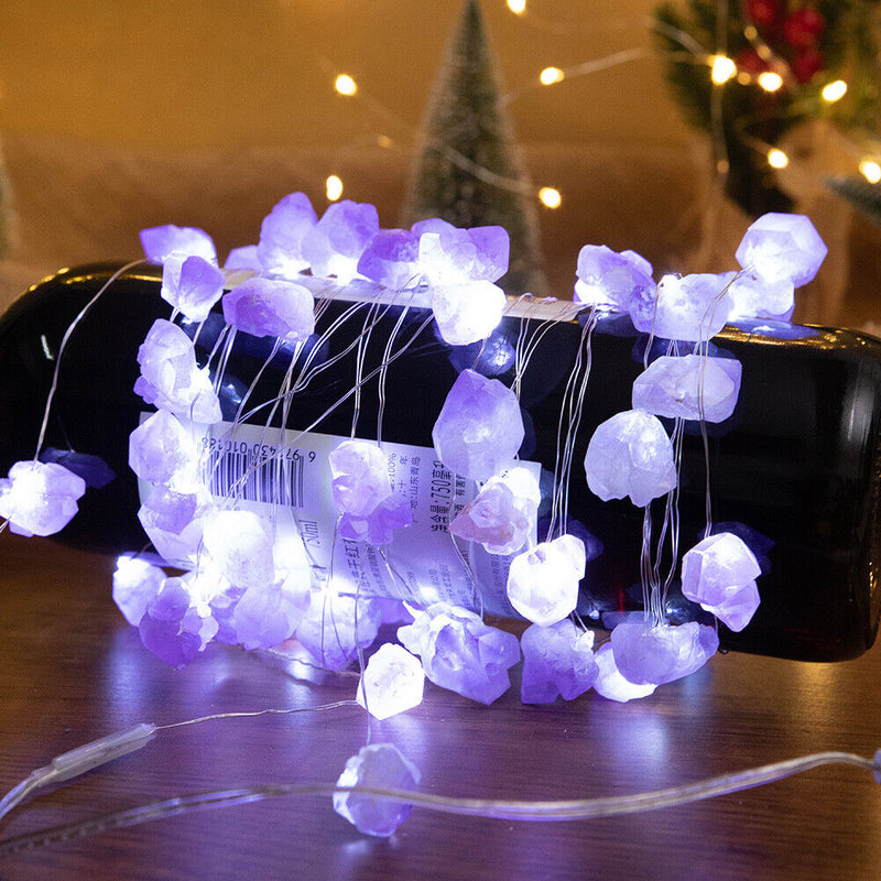 30LED Amethyst String Lights White Light USB for Christmas Decor (ZZ0620) Newly
