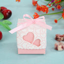 10pcs Double Hollow Heart Design Ribbon Candy Boxes Cut Wedding Party Favor G
