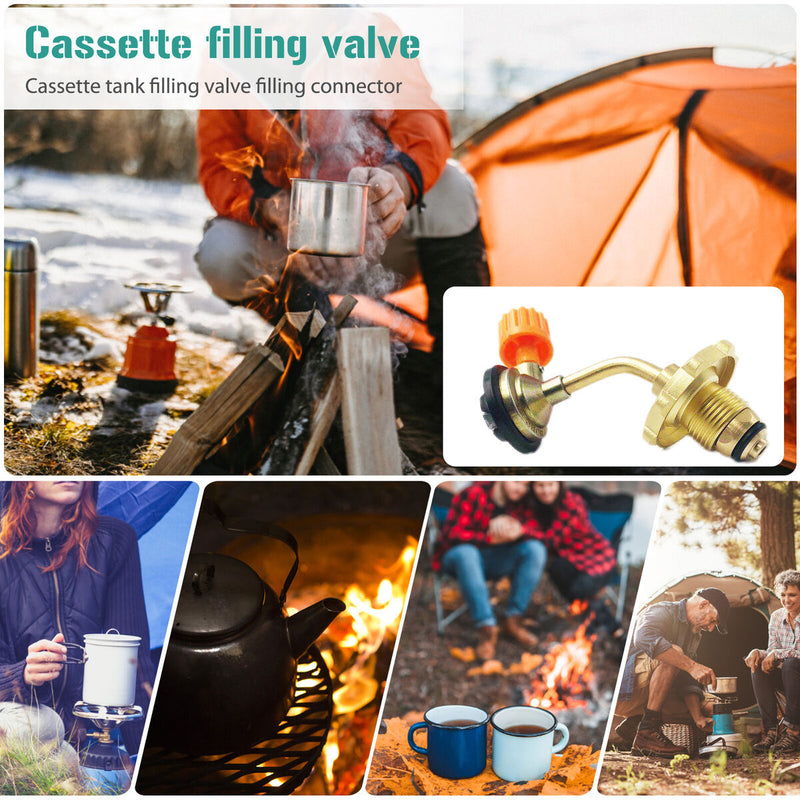 Cassette Air Tank Valve Direct Connection Gas Cylinder Coupler Camping Supplies