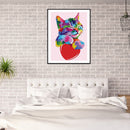 Partial Round Crystal Drill Colorful Cat Diamond Painting Draw Kit (KA302) Newly
