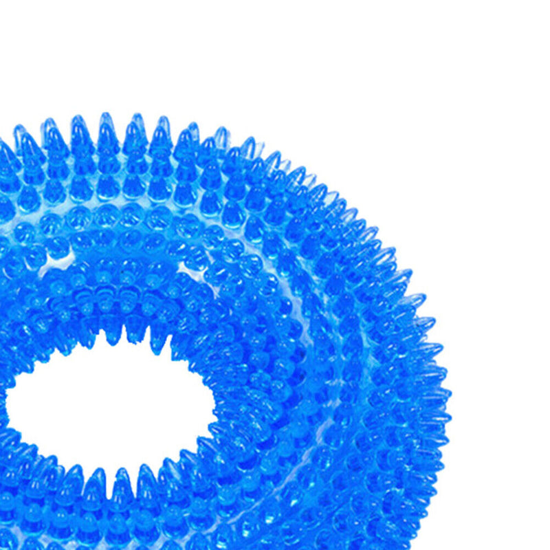 Bite Resistant Large Golden Retriever Circle Ring Thorn Molar Ball (S Blue)