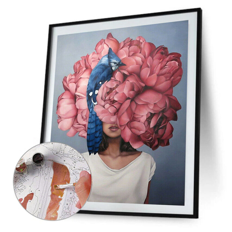 40x50cm Flower Girl Frameless Picture Oil Paint By Numbers Hand Painted Decor